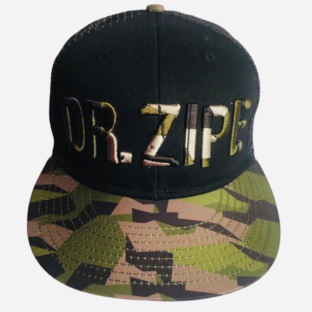 DR. ZIPE Snowboard Ski Skate trucker Mesh Hat Adjustable Camo Black.